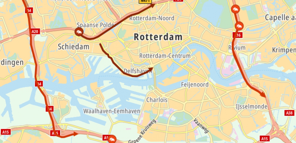 Grote drukte door half afgesloten Beneluxtunnel