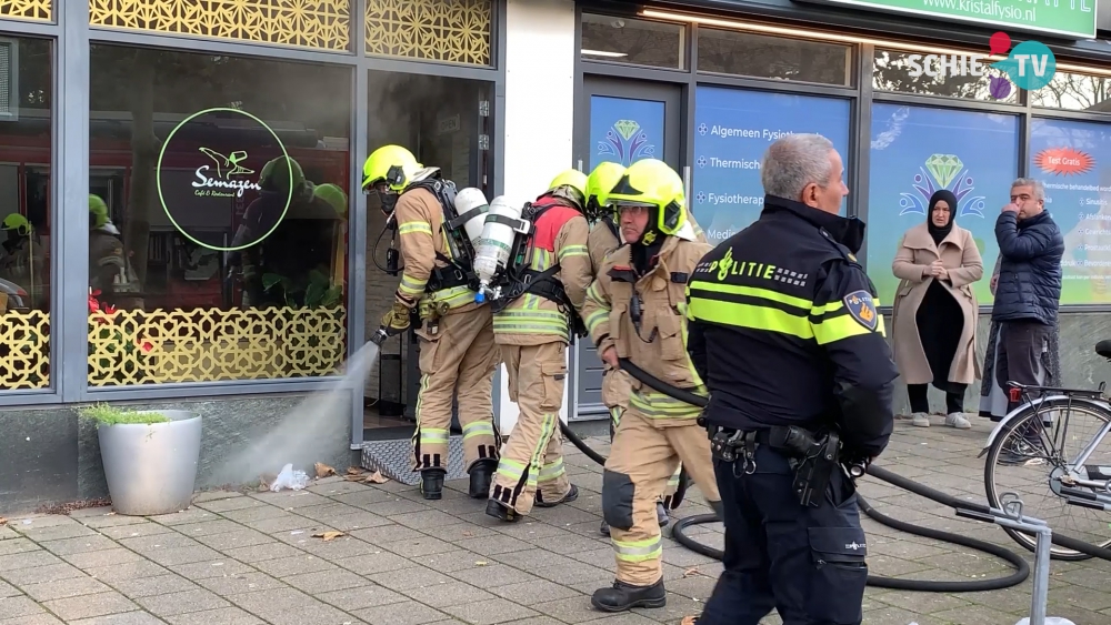 Brand in café-restaurant