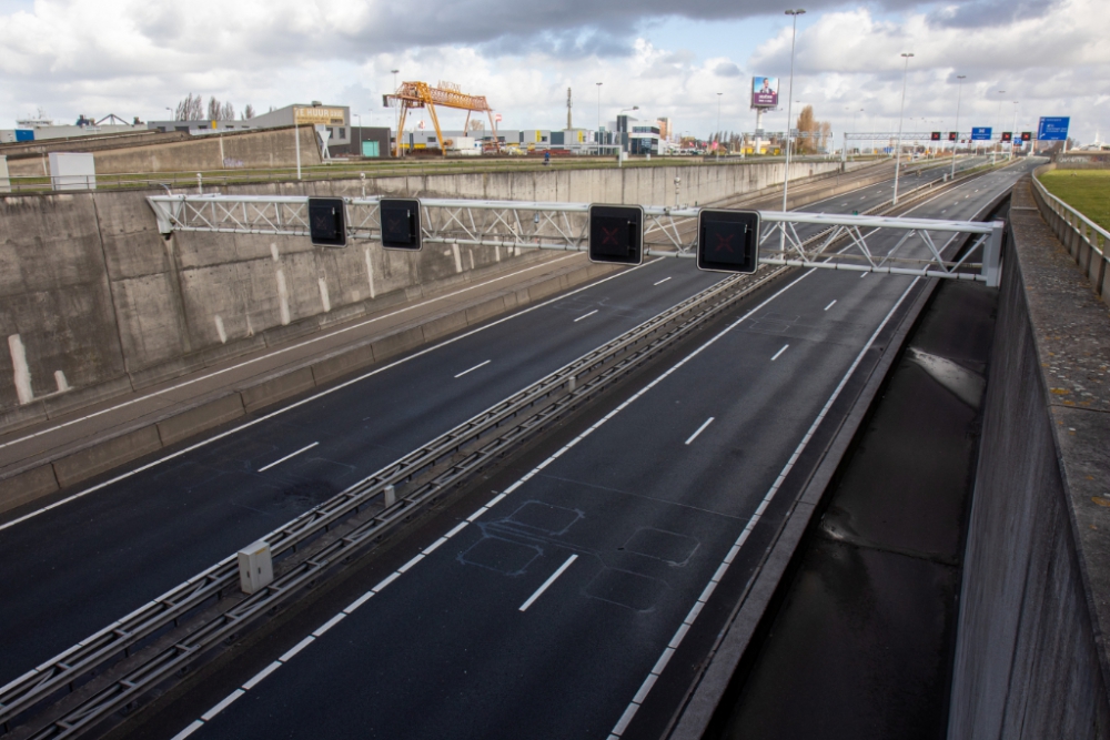 A4 leeg door onderhoud Beneluxtunnel