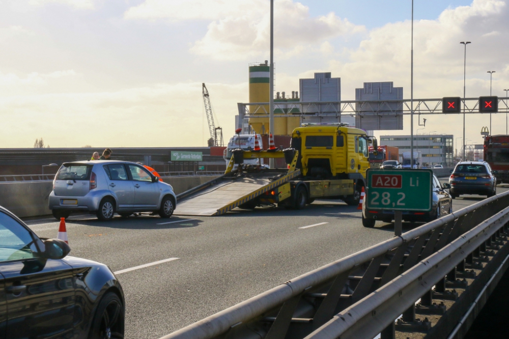 Vertraging door ongeval op de A20