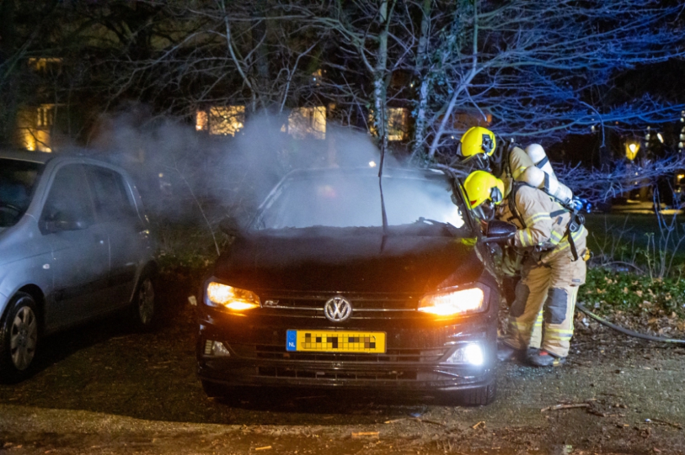 Geparkeerde auto brandt volledig uit