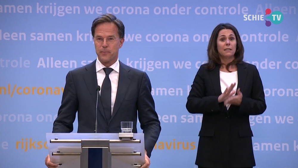 Persconferentie Rutte en De Jonge live op SCHIE TV