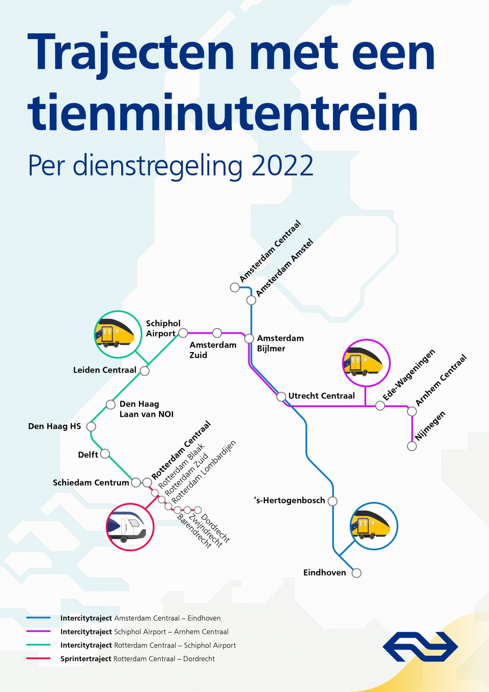 NS wil iedere 10 minuten intercity laten rijden tussen Rotterdam en Leiden