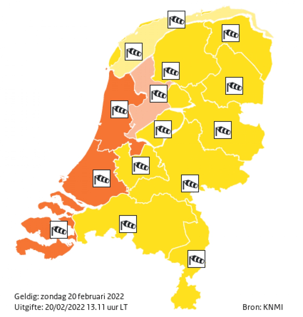 Vanavond code oranje om storm Franklin