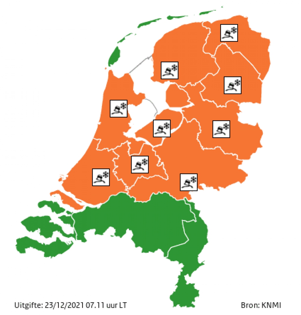 KNMI geeft code oranje af voor gladheid