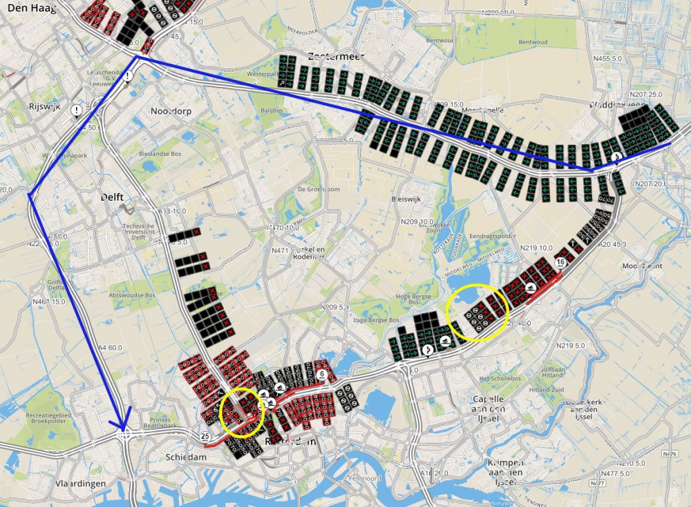 Puinhoop op de weg door drie ongevallen op de A20 &#039;Mijd de A20!&#039;