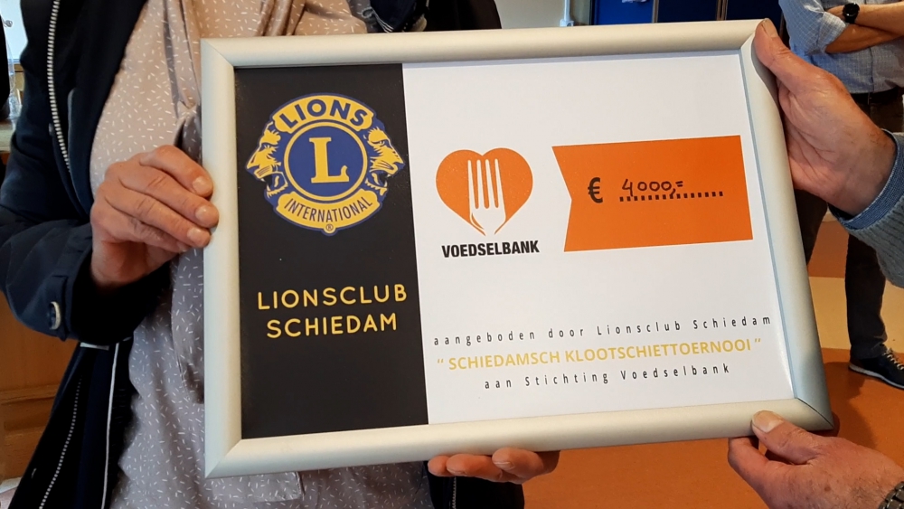 Opbrengst Schiedamsche Klootschiet Kampioenschap: € 4.000,- voor de Voedselbank