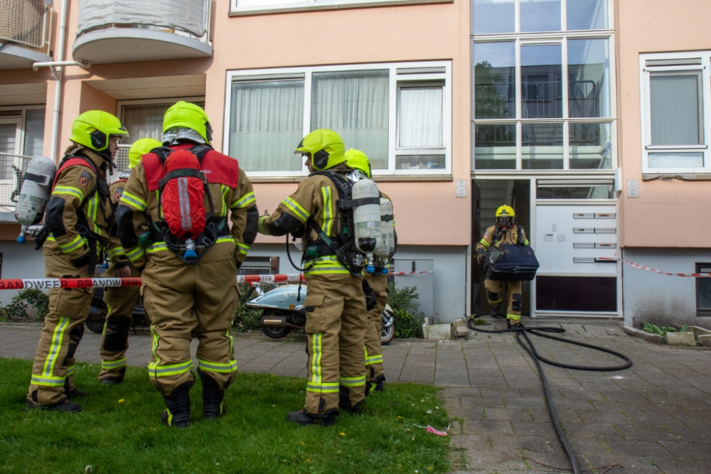 Brand in kelderbox vol met matrassen