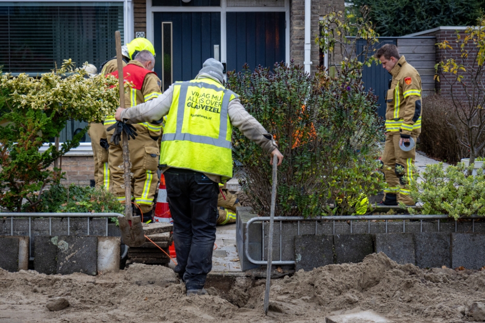 Gasleiding geraakt bij aanleg glasvezelnetwerk in Vlaardingen