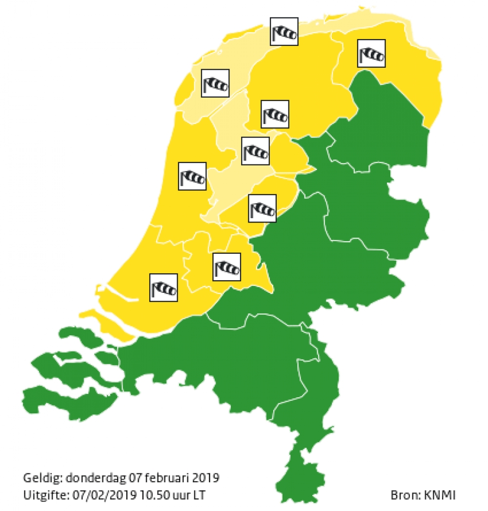 Vandaag lokaal zware windstoten