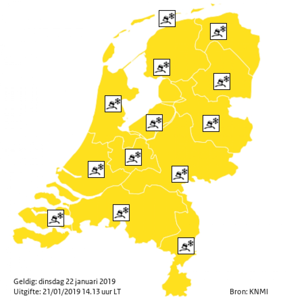 Morgen overdag van het westen uit geruime tijd sneeuw