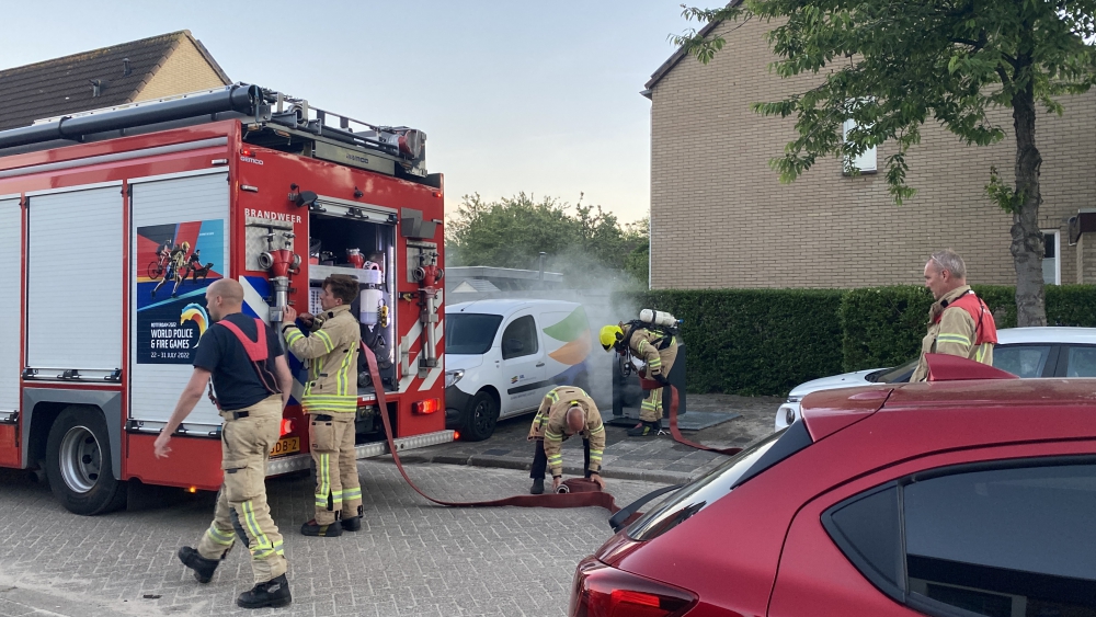 Container in de brand aan de Gildeweg