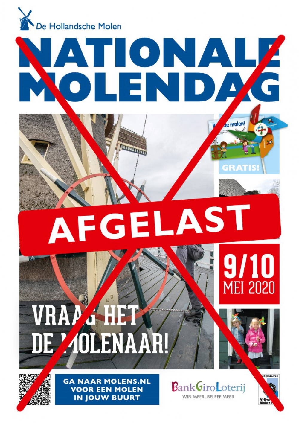 Nationale Molendag 2020 en Molenfestijn gaan niet door