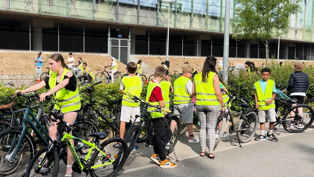 Basisschoolkinderen doen fietsexamen: ‘Er zaten moeilijke stukjes in, maar het was heel leuk’