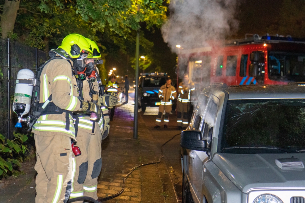 Auto verwoest door brand