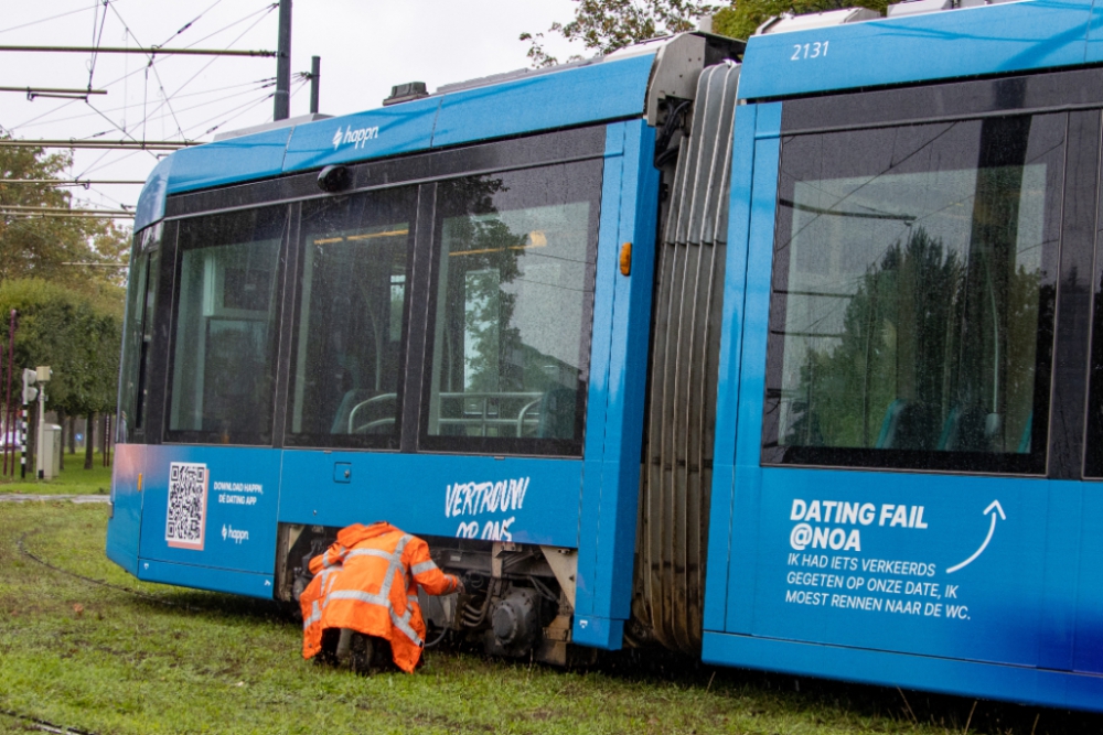 Kapotte tram zorgt voor tijdelijke onderbreking tramverkeer in Schiedam