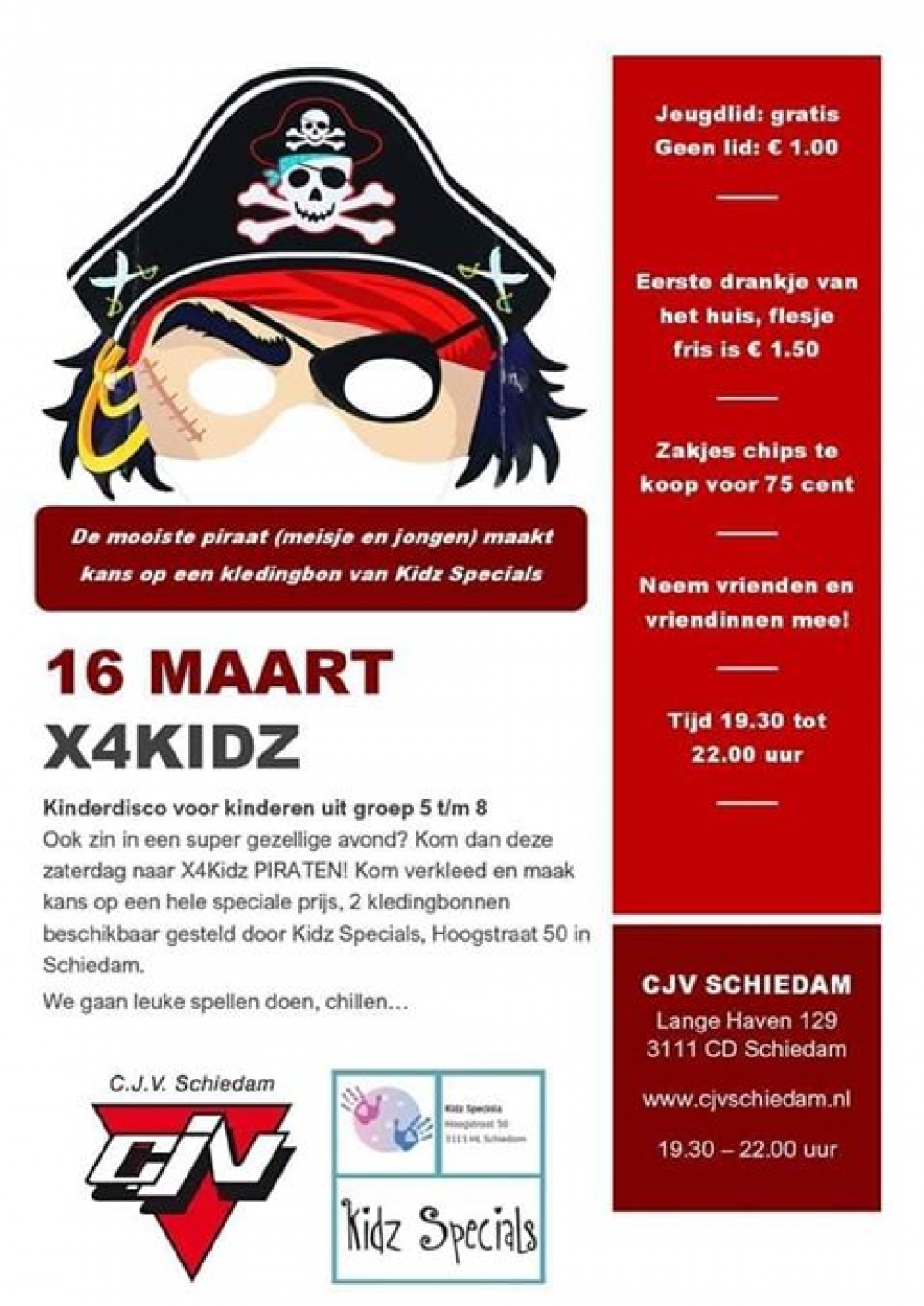 Zaterdag piratenfeest bij CJV