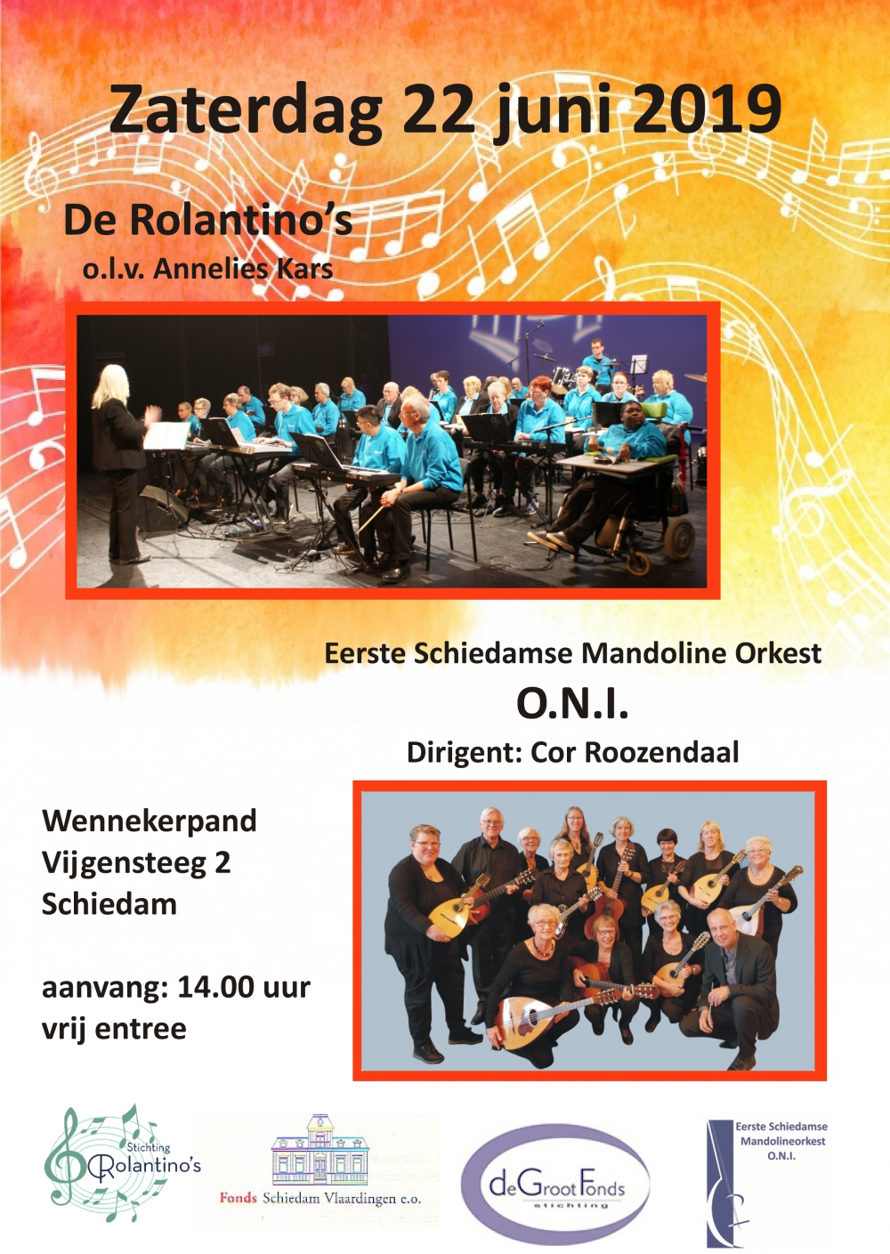 Rolantino&#039;s treden samen op met Eerste Schiedamse Mandoline Orkest