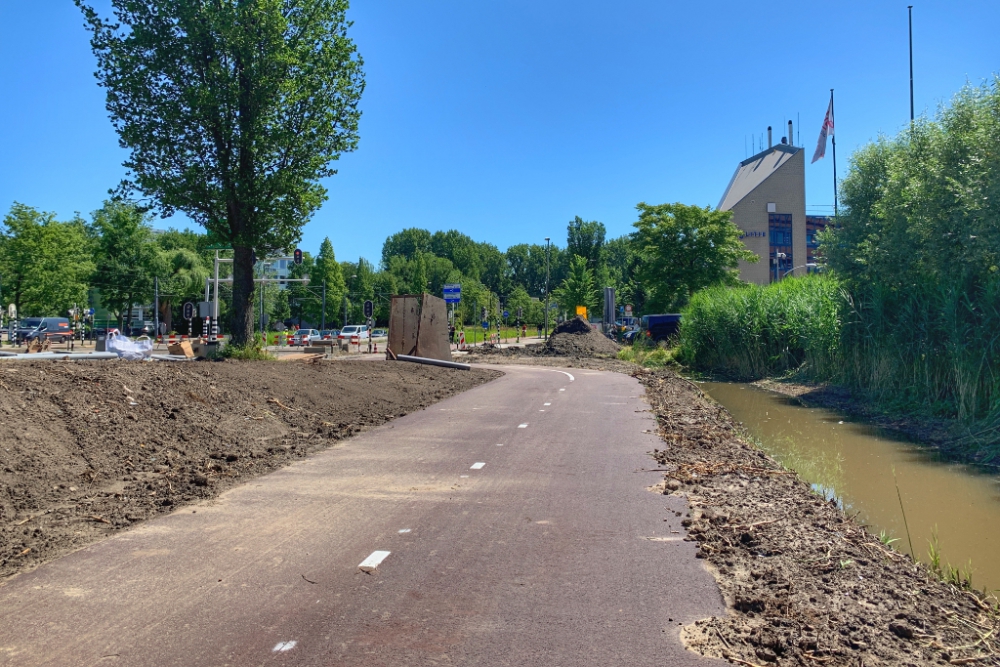 Nieuw stukje fietspad tussen Nieuwe Damlaan en ziekenhuis