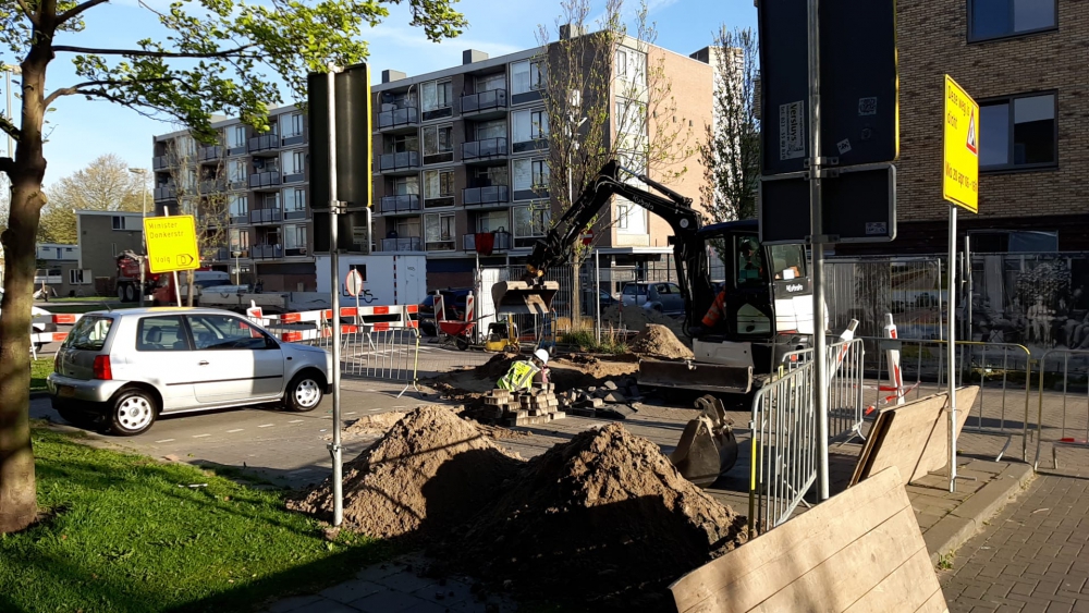 Druk in Nieuwland door werkzaamheden