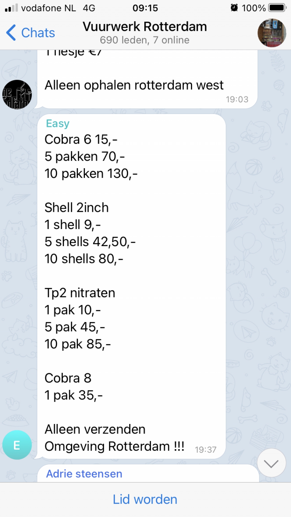 Illegaal vuurwerk nu, net als drugs en wapens, te koop via Telegram